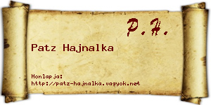 Patz Hajnalka névjegykártya